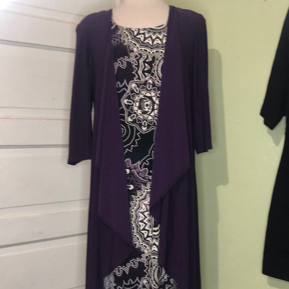 R & M Richards Purple and Black Dress